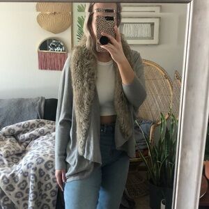 Calvin Klein Faux Fur Cardigan